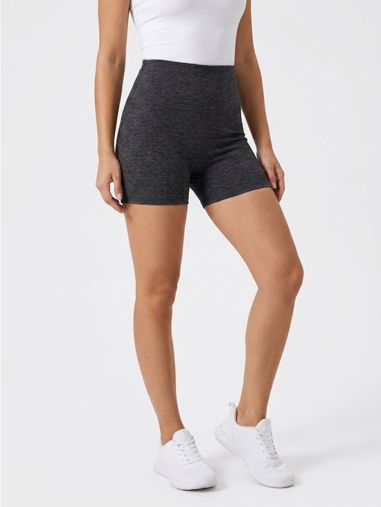 Beyond Yoga Pants - Beyond Yoga Keep Pace Biker Shorts High Waisted 5" Spacedye Charcoal Heather M